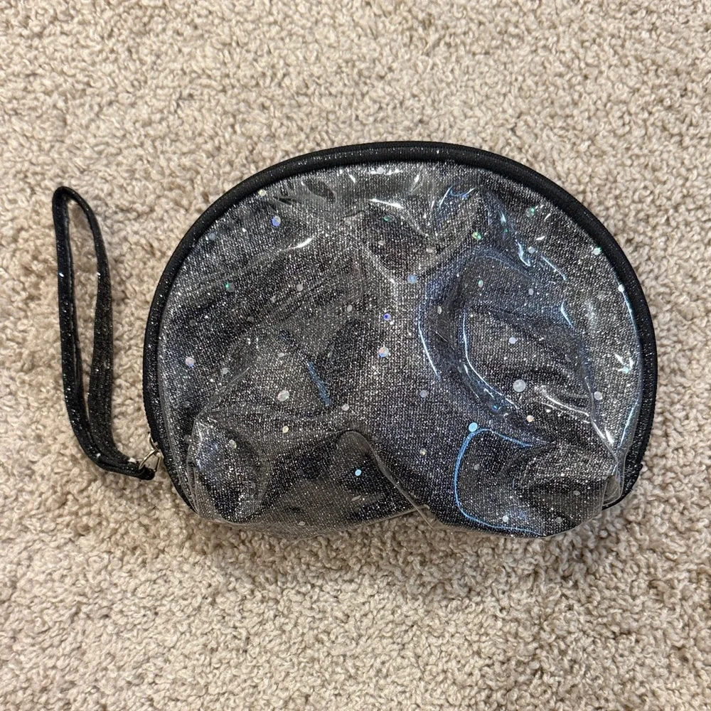 Beauty Glitter Cosmetic Bag - Black and Silver
